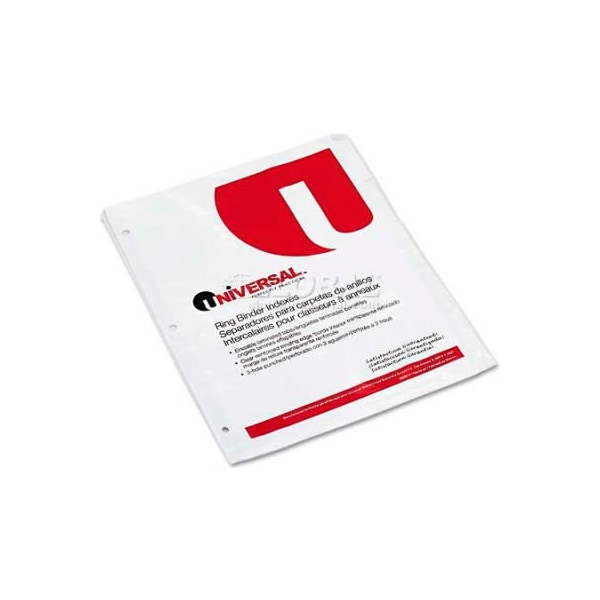 Universal Write-On/Erasable Indexes w/White Tabs, 5-Tab, Letter, White, 5/Set UNV20815*** - main